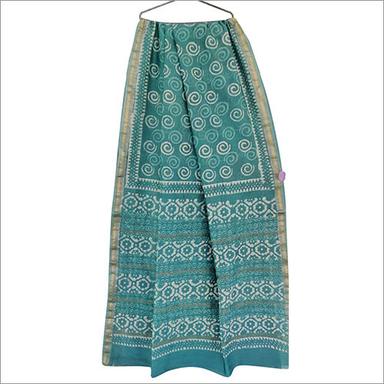 Casual Ladies Hand Block Print Maheshwari Silk Saree