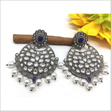 Silver Ladies Oxidized Fancy Earrings