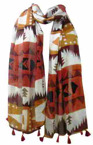 Poly Voile Printed Fringes Scarves