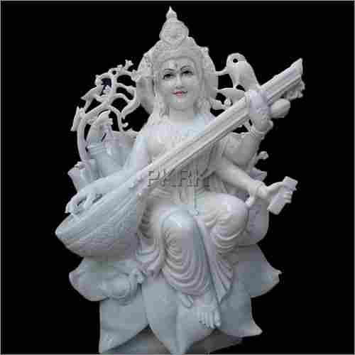 Marble White Goddess Saraswati Devi Statue