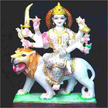 Marble Colored Durga Statue