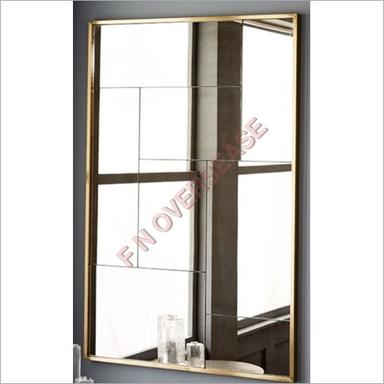 Ss Frame With Brass Antique Finish Mirror Size: 609X914X20Mm.