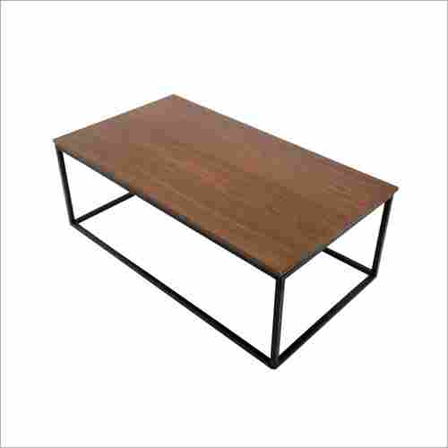 Metal And Wooden Rectangle Coffee Table