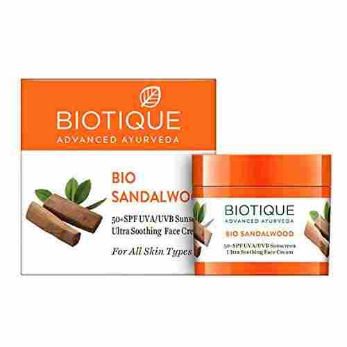 Biotique Bio Sandalwood Face and Body Sun Cream Spf 50 Uva/Uvb Sunscreen - 50g