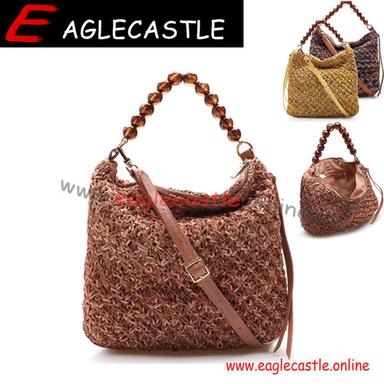 Multicolour Wholesale Price Handmade Shoulder Crochet Bag Tassel Braided Cotton Rope Beach Messenger Bag