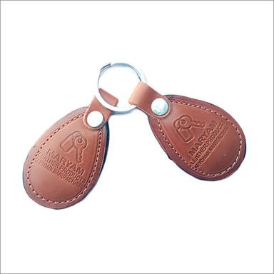 Brown Tan Leather Printed Keychains