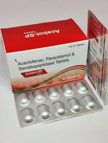 Aceclofenac Serrtiopeptidase Paracetamol Tablets General Medicines