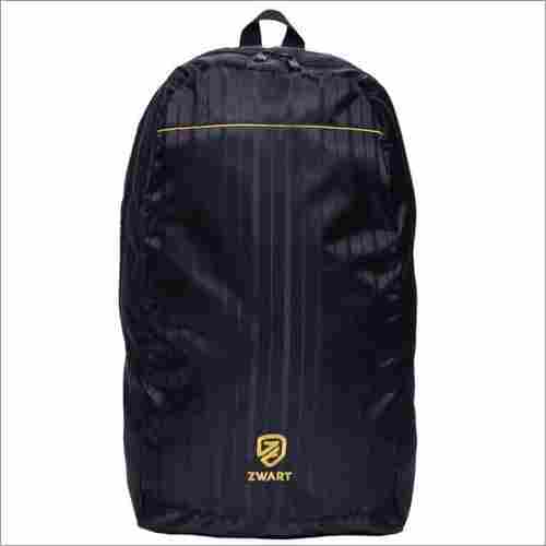 Black And Yellow Plain Backpack
