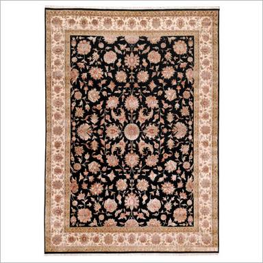 Dc-15 Black Kashan Wool Silk Carpet Easy To Clean