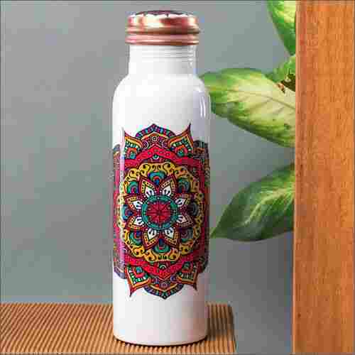 Mandala Print Copper Bottle