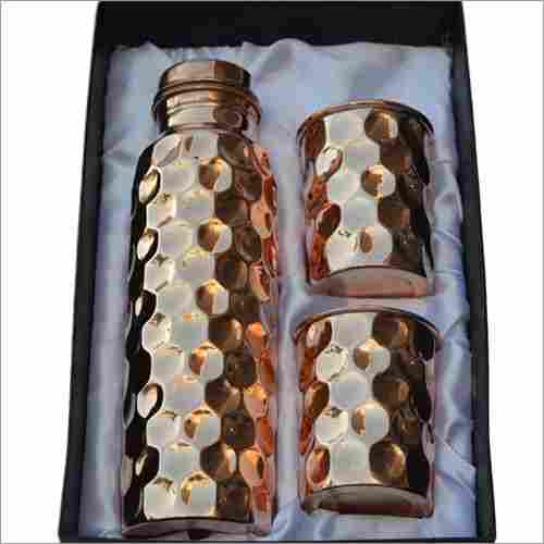 Copper Hammered bottles with glass
