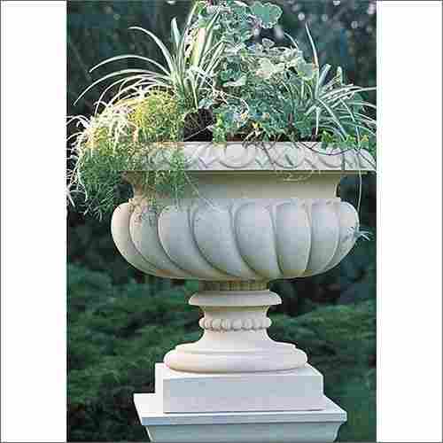 White Marble  Large Outdoor Planter