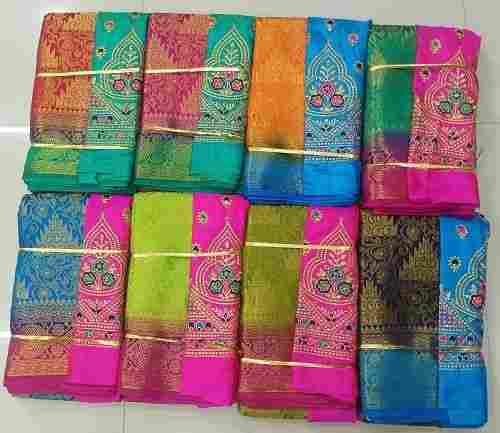 Nylon Balaton Rich Pallu Saree With Embroidery and Stone Work Blouse