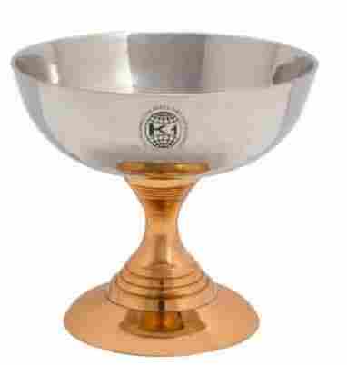 Stainless Steel Ice Cream Cup with Brass Stand