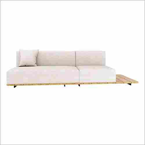 Teak Wood Base+ Three Seater Modular Sofa With Cushion