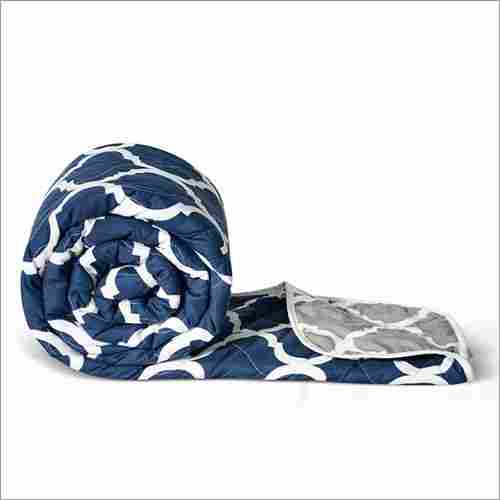 Navy Blue and White - Abstract Reversible Single Comforters