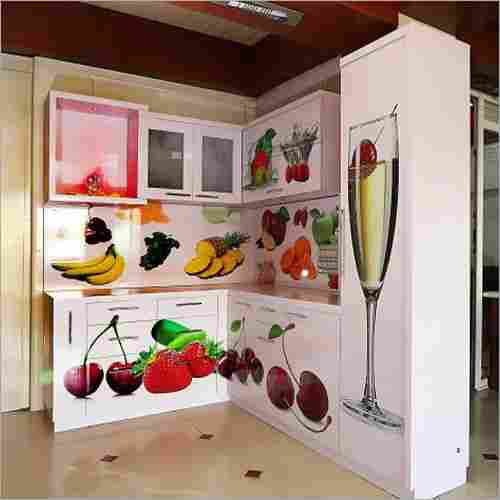 L Shape Digital PVC Modular Kitchen