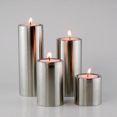 SOLID STEEL FOUR DIFFERENT SIZE OF CANDLE HOLDER