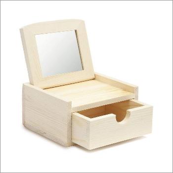 Wooden Jewelry Box With Mirror