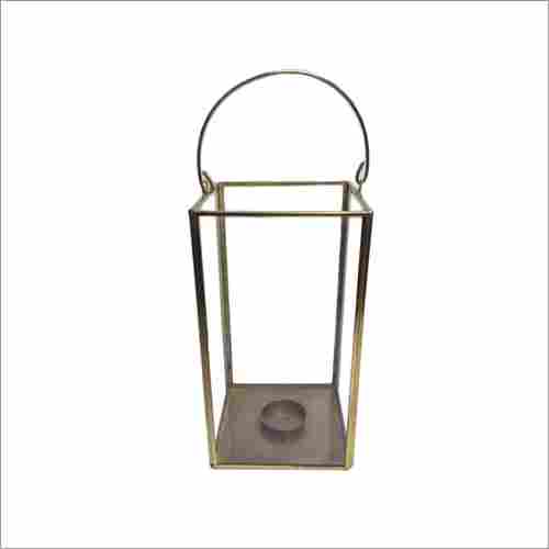 Rectangular Clear Brass Glass Lantern