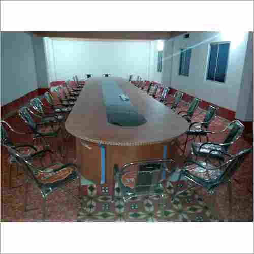 Wooden Conference Table & Chair Set