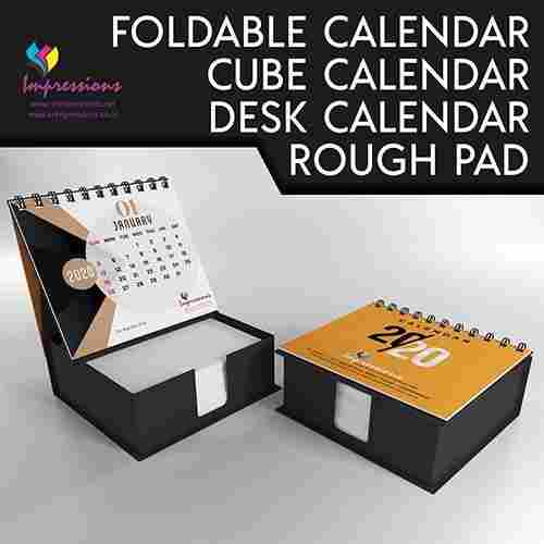 Foldable Table Calendar With Scribble Pads