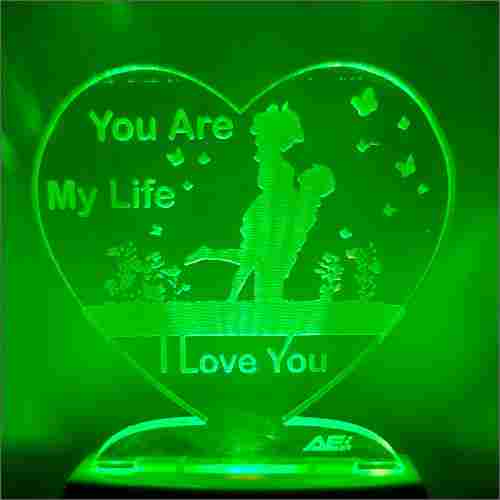 Acrylic LED Couple Green Night Lamp