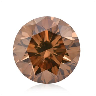 3Carat Fancy Orange Brown Diamond Round Shape SI2 Clarity Loose Diamond