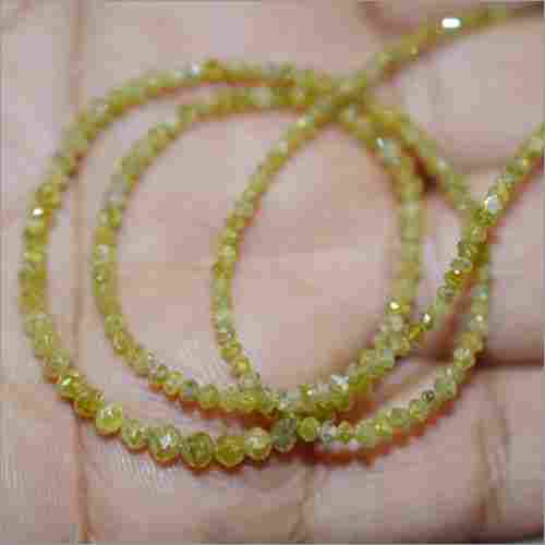 Faceted Yellow Diamond Beads 2 mm to 3 mm