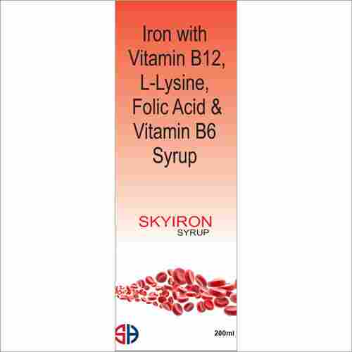200ml Iron With Vitamin B12 L-Lysine Folic Acid and Vitamin B6 Syrup