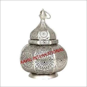 Metal Silver Shiny Moroccan Lantern