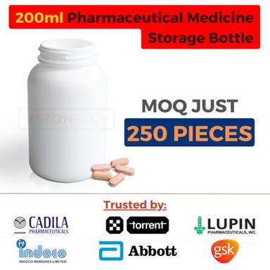 White Pharmaceutical Medicine Storage Bottles - 200 Ml