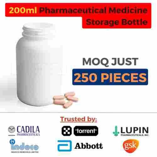 Pharmaceutical Medicine Storage Bottles - 200 ml