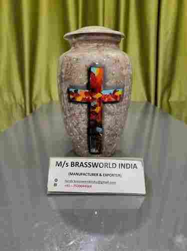 aluminum cross hand painted best decorative cremation urn funeral supplies