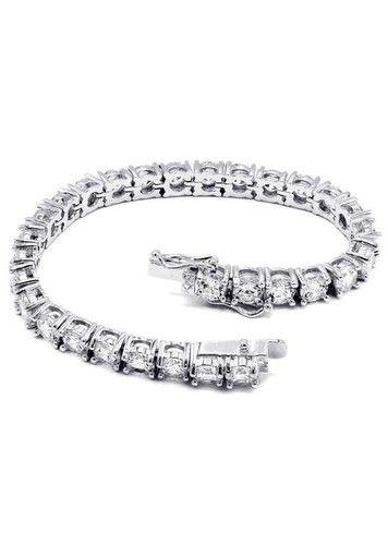 Men'S  Real Diamond Tennis Bracelet Diamond Carat Weight: 2.00 Carat