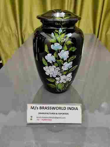 aluminum hand painted black classic urn and memorial cremation urn funeral supplies