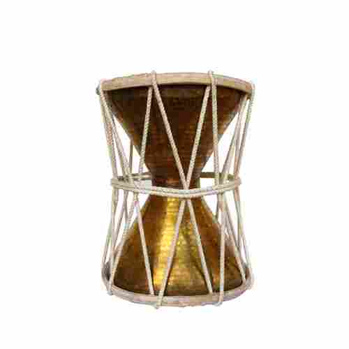 Handmade Wood & Brass Drums Traditional Indian Folk Musical Instruments