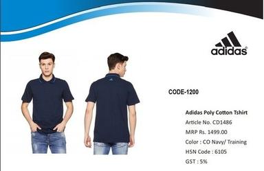 Adidas Poly Cotton With Tipping  T Shirt Gender: Male