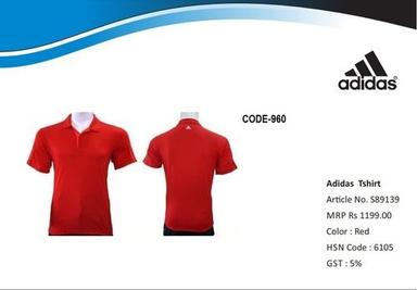 Red Adidas Dryfit With Seelev Tipping  Tshirt