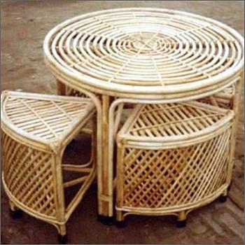 Durable Cane Coffee Table Set