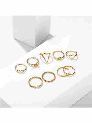 Gold Plated 9 Piece Love Infinity Ring Set