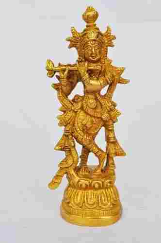 Lord Krishna brass metal adorable statue