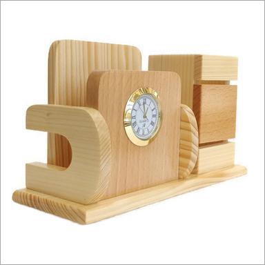 Wood Wooden Mobile Stand With Pen Stand