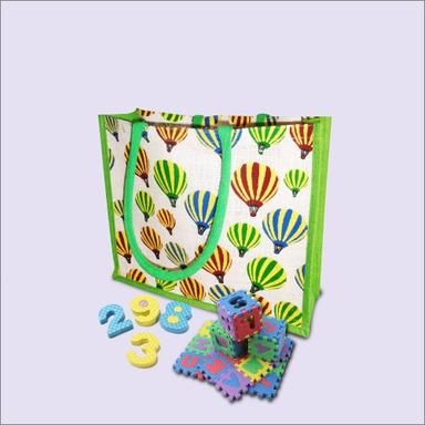 Multicolor Fancy Printed Jute Shopping Bag
