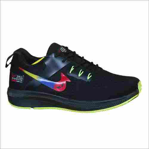 Mens Black and Green Color Sports Shoes