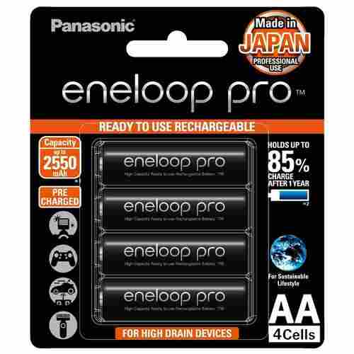 Panasonic Eneloop Pro AA Rechargeable Battery Pack of 4