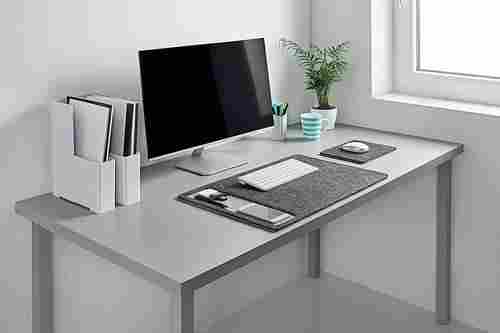 Felt Desk Pad Laptop Keyboard Mouse Pad with Paper and Pen Pocket for Desktops