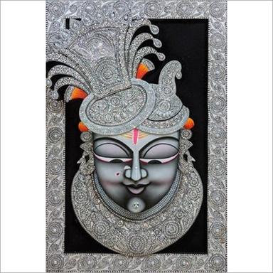 Wooden Shrinath Ji 3D Painting Size: 24X36 Inches