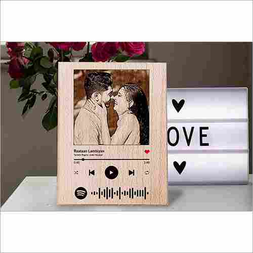 Wooden Personalized Spotify Photo Frame Plaque For Anniversary