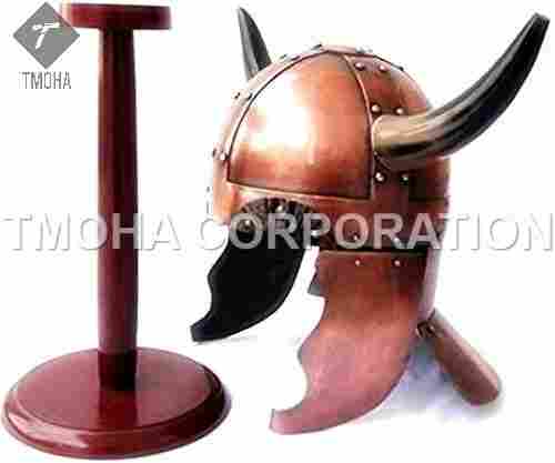 Brown Medieval Armor Knight Crusader Ancient Viking Helmet